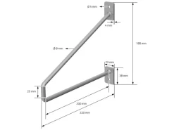 ML-Design 4 Stück Regalhalterung 220 mm Silber aus Stahl Haarnadel Schwebe