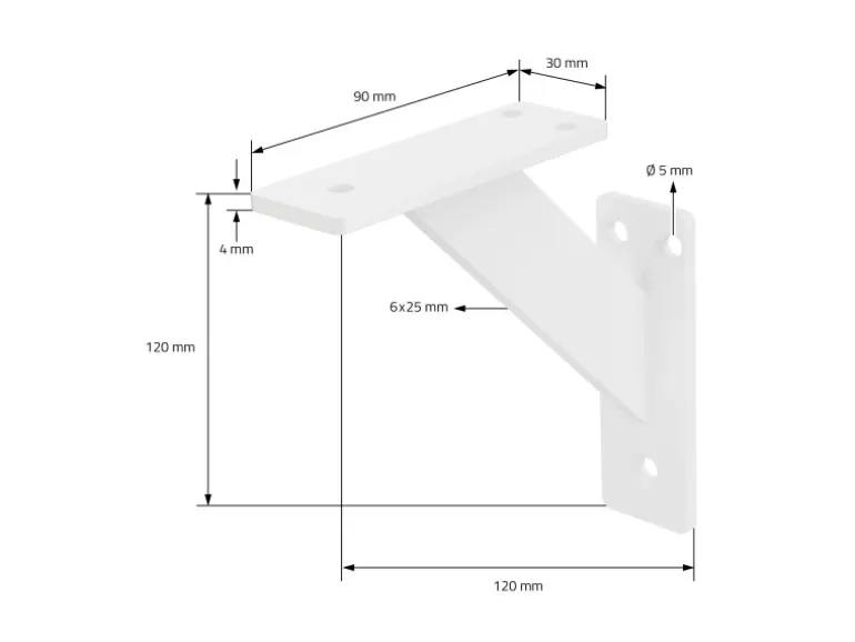 ML-Design 2 Stück Regalhalterung 120x120mm Weiß Aluminium Schwebende Regalwinkel