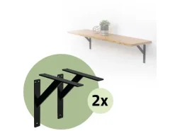 ML-Design 4 Stück Regalhalterung 240 x 240 mm Schwarz Aluminium Schwebende