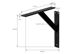 ML-Design 4 Stück Regalhalterung 240 x 240 mm Schwarz Aluminium Schwebende