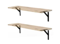 ML-Design 4 Stück Regalhalterung 240 x 240 mm Schwarz Aluminium Schwebende