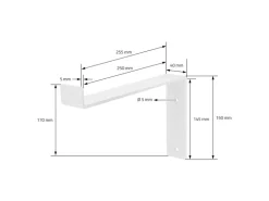 ML-Design 4 Stück Regalhalterung 25x4x14,5 cm Weiß aus Metall 10 Zoll L-Form