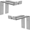 ML-Design 4 Stück Regalhalterung 20x4x14,5 cm Grau aus Metall 8 Zoll L-Form