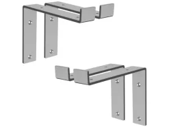 ML-Design 4 Stück Regalhalterung 20x4x14,5 cm Grau aus Metall 8 Zoll L-Form