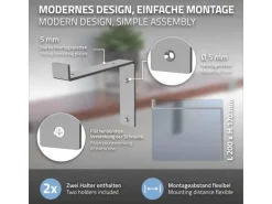 ML-Design 4 Stück Regalhalterung 20x4x14,5 cm Grau aus Metall 8 Zoll L-Form