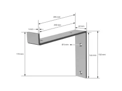 ML-Design 4 Stück Regalhalterung 20x4x14,5 cm Grau aus Metall 8 Zoll L-Form