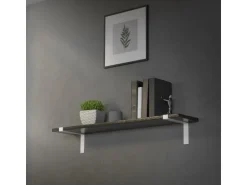ML-Design 2 Stück Regalhalterung 25x4x14,5 cm Weiß aus Metall 10 Zoll L-Form