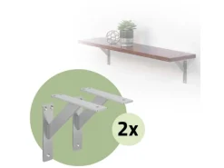 ML-Design 4 Stück Regalhalterung 180 x 180 mm Silber Aluminium Schwebende