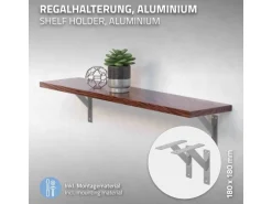 ML-Design 4 Stück Regalhalterung 180 x 180 mm Silber Aluminium Schwebende