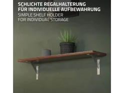 ML-Design 4 Stück Regalhalterung 180 x 180 mm Silber Aluminium Schwebende