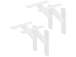 ML-Design 4 Stück Regalhalterung 180 x 180 mm Weiß Aluminium Schwebende