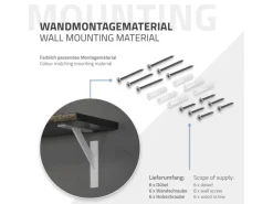 ML-Design 4 Stück Regalhalterung 180 x 180 mm Weiß Aluminium Schwebende