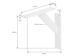 ML-Design 4 Stück Regalhalterung 180 x 180 mm Weiß Aluminium Schwebende