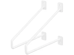 ML-Design 2 Stück Regalhalterung 220 mm Weiß aus Stahl Haarnadel Regalwinkel