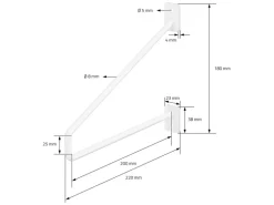 ML-Design 2 Stück Regalhalterung 220 mm Weiß aus Stahl Haarnadel Regalwinkel