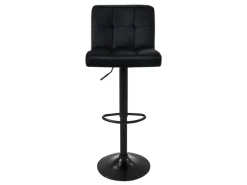 ML-Design Barhocker 4Er Set Bezug aus Samt Schwarz mit Rückenlehne und Fußstütze