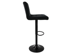 ML-Design Barhocker 4Er Set Bezug aus Samt Schwarz mit Rückenlehne und Fußstütze
