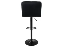 ML-Design Barhocker 4Er Set Bezug aus Samt Schwarz mit Rückenlehne und Fußstütze