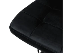 ML-Design Barhocker 4Er Set Bezug aus Samt Schwarz mit Rückenlehne und Fußstütze