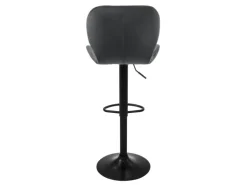 ML-Design Barhocker 2Er Set aus Samt Grau Gepolsterter Barstuhl mit Fußstütze