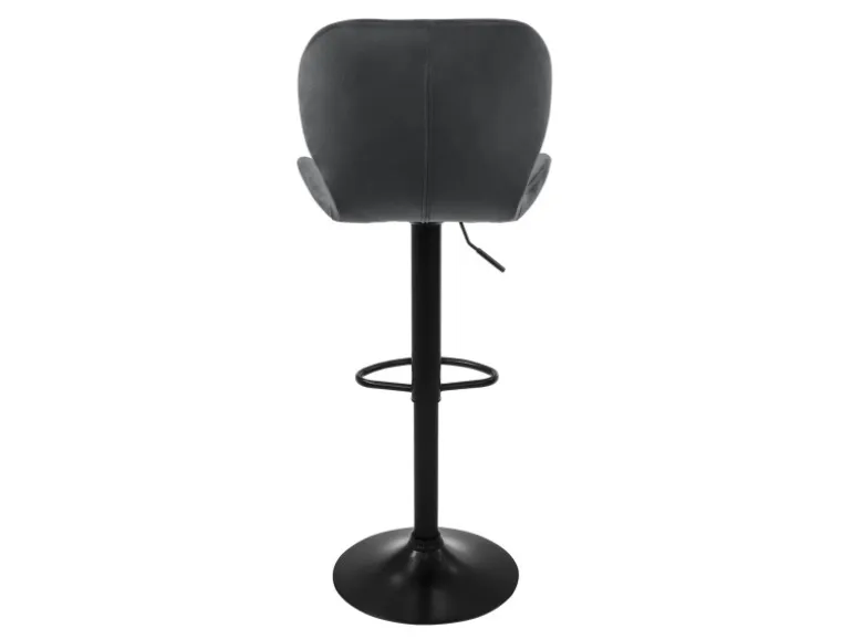 ML-Design Barhocker 2Er Set aus Samt Grau Gepolsterter Barstuhl mit Fußstütze