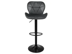 ML-Design Barhocker 2Er Set aus Samt Grau Gepolsterter Barstuhl mit Fußstütze