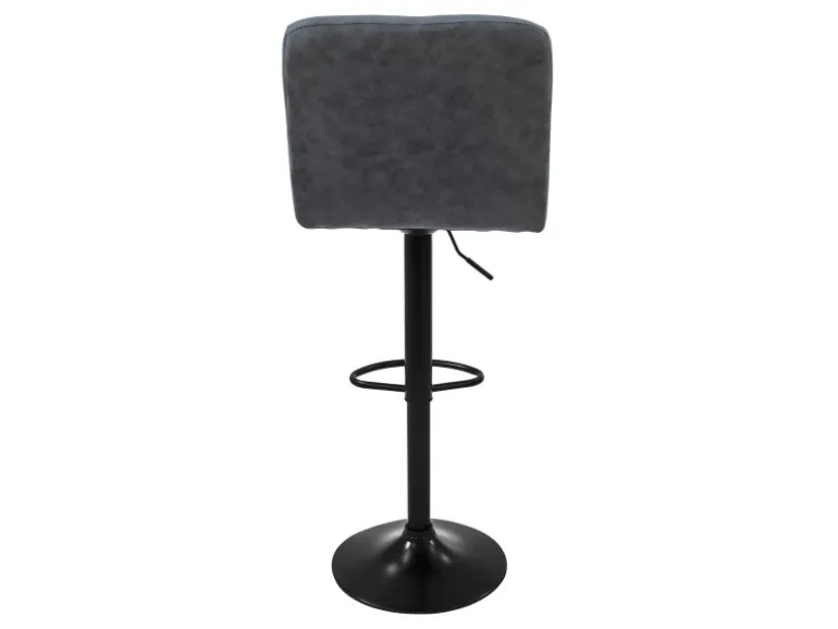 ML-Design Barhocker 4Er Set aus Kunstleder Anthrazit mit Rückenlehne Fußstütze