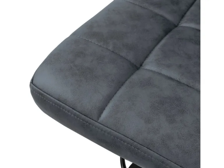 ML-Design Barhocker 4Er Set aus Kunstleder Anthrazit mit Rückenlehne Fußstütze