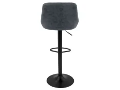 ML-Design Barhocker 2Er Set Kunstleder Anthrazit mit Rückenlehne und Fußstütze