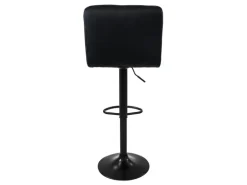 ML-Design Barhocker 2Er Set aus Samt Schwarz Barstuhl mit Rückenlehne Fußstütze