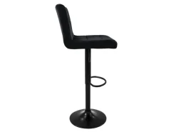 ML-Design Barhocker 2Er Set aus Samt Schwarz Barstuhl mit Rückenlehne Fußstütze