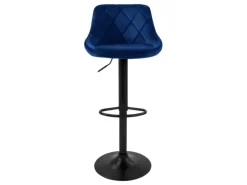 ML-Design Barhocker 2Er Set aus Samt Blau Barstuhl mit Rückenlehne und Fußstütze