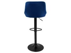 ML-Design Barhocker 2Er Set aus Samt Blau Barstuhl mit Rückenlehne und Fußstütze