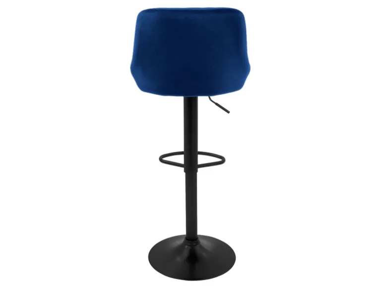 ML-Design Barhocker 2Er Set aus Samt Blau Barstuhl mit Rückenlehne und Fußstütze