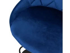 ML-Design Barhocker 2Er Set aus Samt Blau Barstuhl mit Rückenlehne und Fußstütze