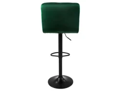 ML-Design Barhocker 4Er Set Bezug aus Samt Grün mit Rückenlehne und Fußstütze