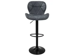 ML-Design Barhocker 4Er Set Kunstleder Anthrazit Rückenlehne Drehbar