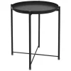 ML-Design Beistelltisch Rund 45xH52cm mit Abnehmbarem Tablett aus Metall Schwarz