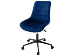ML-Design Bürostuhl Blau Sitzfläche aus Samt Metallgestell Drehstuhl
