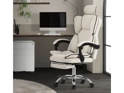 ML-Design Bürostuhl Ergonomisch Beige Höhenverstellbar mit Rückenlehne