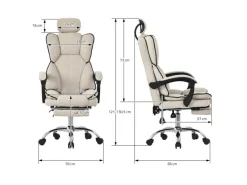 ML-Design Bürostuhl Ergonomisch Beige Höhenverstellbar mit Rückenlehne