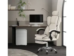 ML-Design Bürostuhl Ergonomisch Beige Höhenverstellbar mit Rückenlehne