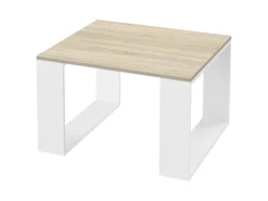 ML-Design Couchtisch 65x65x40 cm Eicheoptik-Weiß Quadratischer