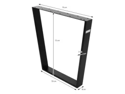 ML-Design 2Er Set Tischbeine Trapez 75x72 cm V-Form Schwarz Profil 8x2 cm Stahl