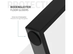 ML-Design 2Er Set Tischbeine Trapez 75x72 cm V-Form Schwarz Profil 8x2 cm Stahl