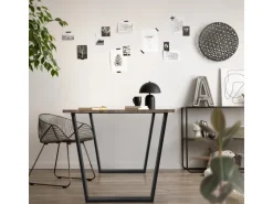 ML-Design 2Er Set Tischbeine Trapez 75x72 cm V-Form Schwarz Profil 8x2 cm Stahl
