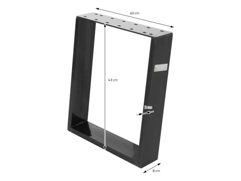ML-Design 2Er Set Tischkufen 80GRAD Neigung 40 x 43 cm Industrial 8x2 cm