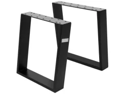ML-Design 2Er Set Tischkufen 80GRAD Neigung 40 x 43 cm Schwarz Matt 8x2 cm