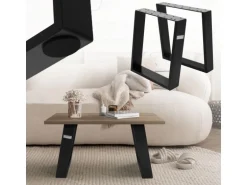 ML-Design 2Er Set Tischkufen 80GRAD Neigung 40 x 43 cm Schwarz Matt 8x2 cm