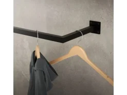 ML-Design 3Er Set Wand Kleiderstange Rechteck 30x110cm Schwarz Stahl